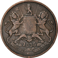 Coin, INDIA-BRITISH, 1/2 Anna, 1835, EF(40-45), Copper, KM:447.1