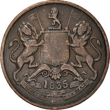 Moneta, INDIA - BRITANNICA, 1/2 Anna, 1835, BB, Rame, KM:447.1