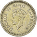 Coin, INDIA-BRITISH, George VI, 1/2 Rupee, 1945, EF(40-45), Silver, KM:552