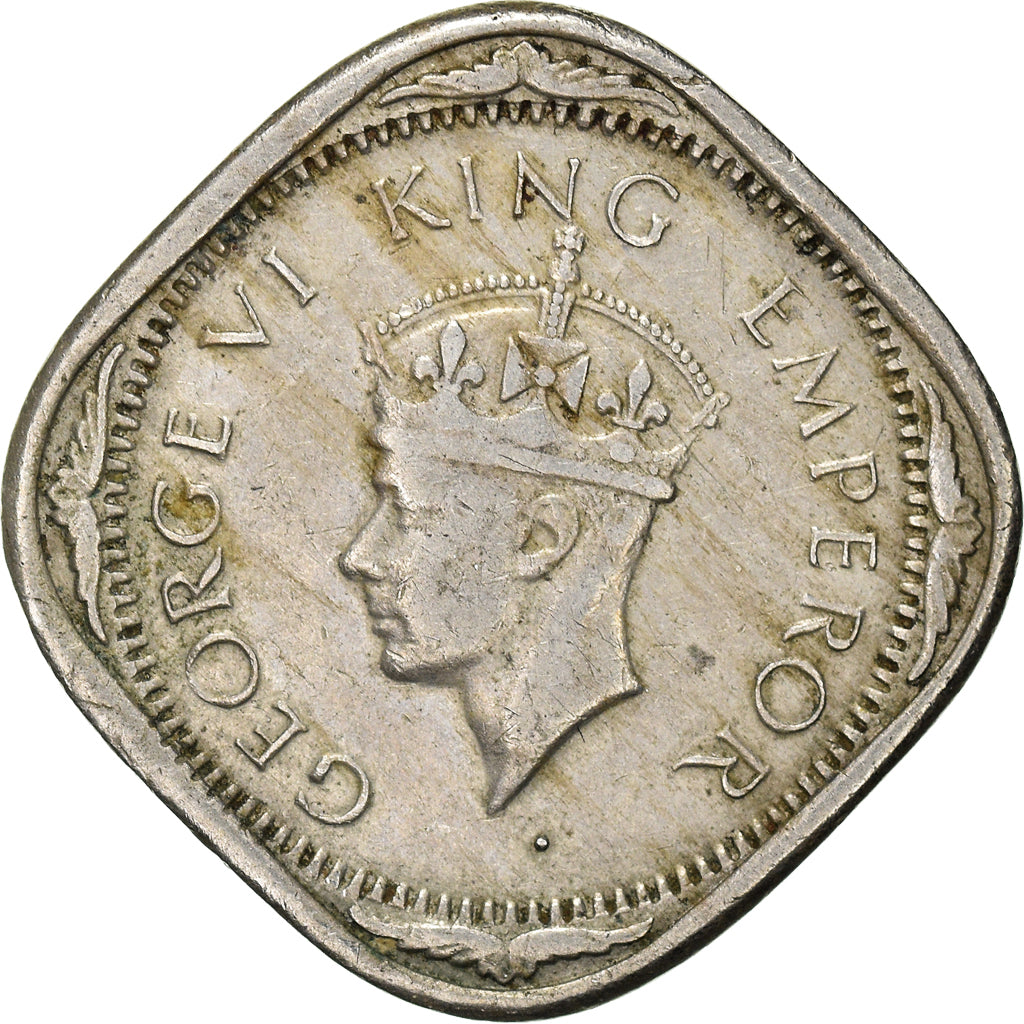 Coin, INDIA-BRITISH, George VI, 2 Annas, 1941, EF(40-45), Copper-nickel, KM:541