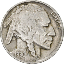 Moneda, Estados Unidos, Buffalo Nickel, 5 Cents, 1930, Philadelphia, MBC, Cobre