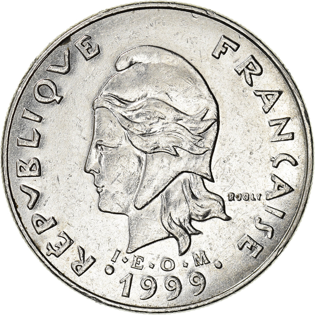 Coin, French Polynesia, 20 Francs, 1999, Paris, AU(50-53), Nickel, KM:9