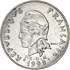 Coin, French Polynesia, 20 Francs, 1999, Paris, AU(50-53), Nickel, KM:9
