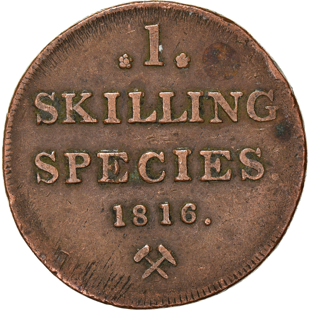 Coin, Norway, Carl XIII, Skilling, 1816, VF(30-35), Copper, KM:284