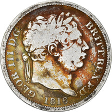 Moneda, Gran Bretaña, George III, Shilling, 1816, BC, Plata, KM:666