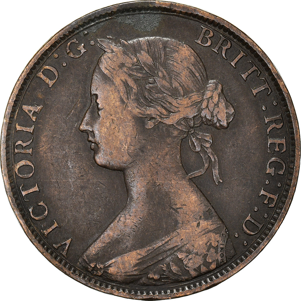 Coin, Great Britain, Victoria, 1/2 Penny, 1861, VF(20-25), Bronze, KM:748.2