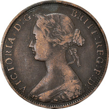 Moneda, Gran Bretaña, Victoria, 1/2 Penny, 1861, BC+, Bronce, KM:748.2
