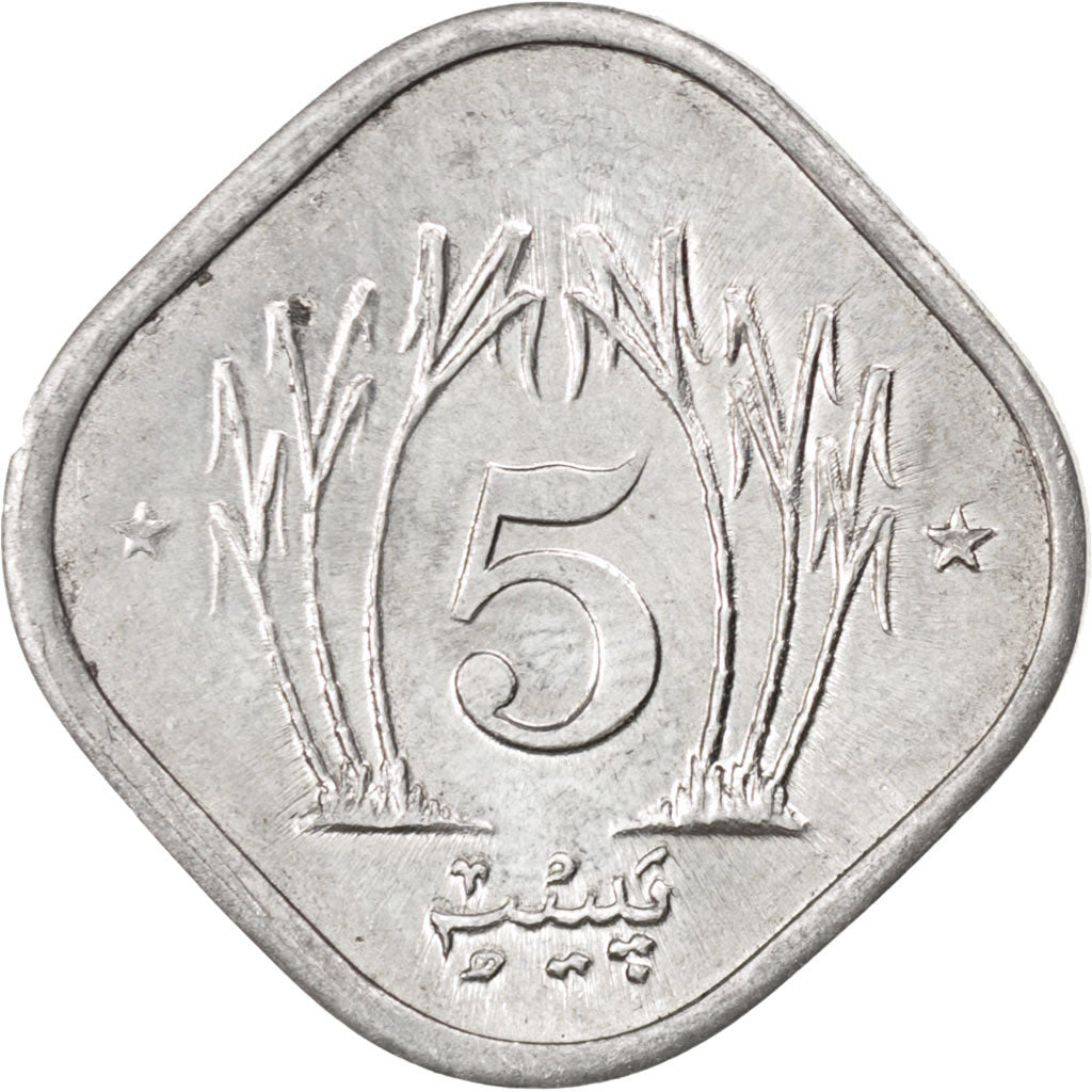 Coin, Pakistan, 5 Paisa, 1987, MS(63), Aluminum, KM:52