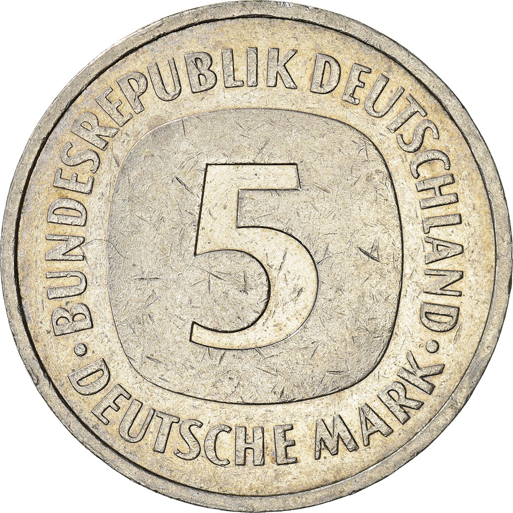 Coin, GERMANY - FEDERAL REPUBLIC, 5 Mark, 1985, Hambourg, EF(40-45)