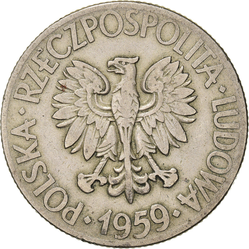 Moneda, Polonia, 10 Zlotych, 1959, Warsaw, MBC, Cobre - níquel, KM:50
