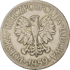 Moneda, Polonia, 10 Zlotych, 1959, Warsaw, MBC, Cobre - níquel, KM:50