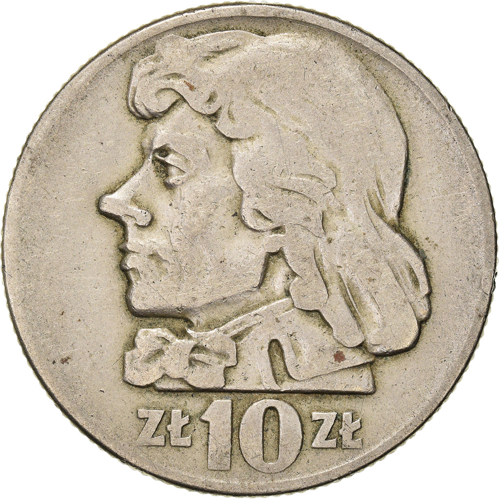 Moneda, Polonia, 10 Zlotych, 1959, Warsaw, MBC, Cobre - níquel, KM:50