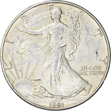 Moneda, Estados Unidos, American Eagle, Onza, Troy Ounce of Silver, 1991