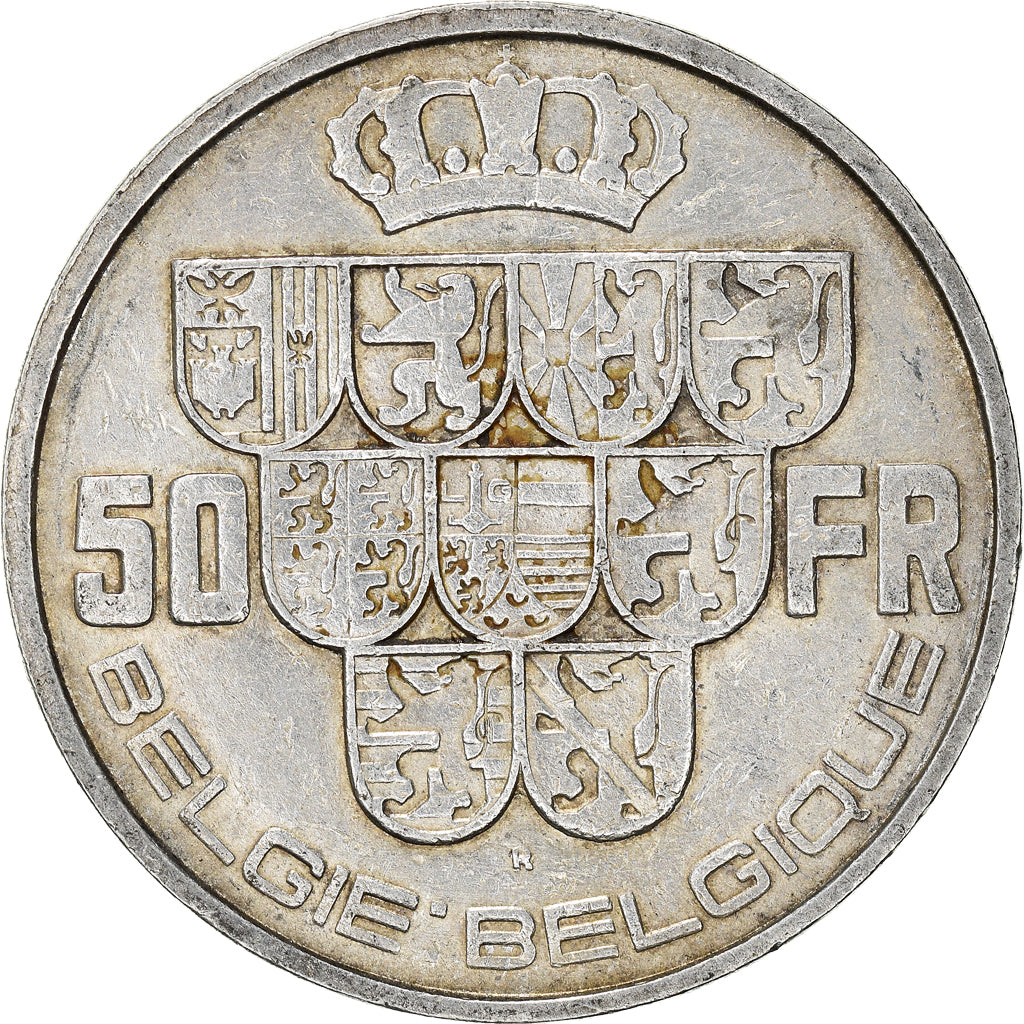 Coin, Belgium, 50 Francs, 50 Frank, 1939, EF(40-45), Silver, KM:122.1