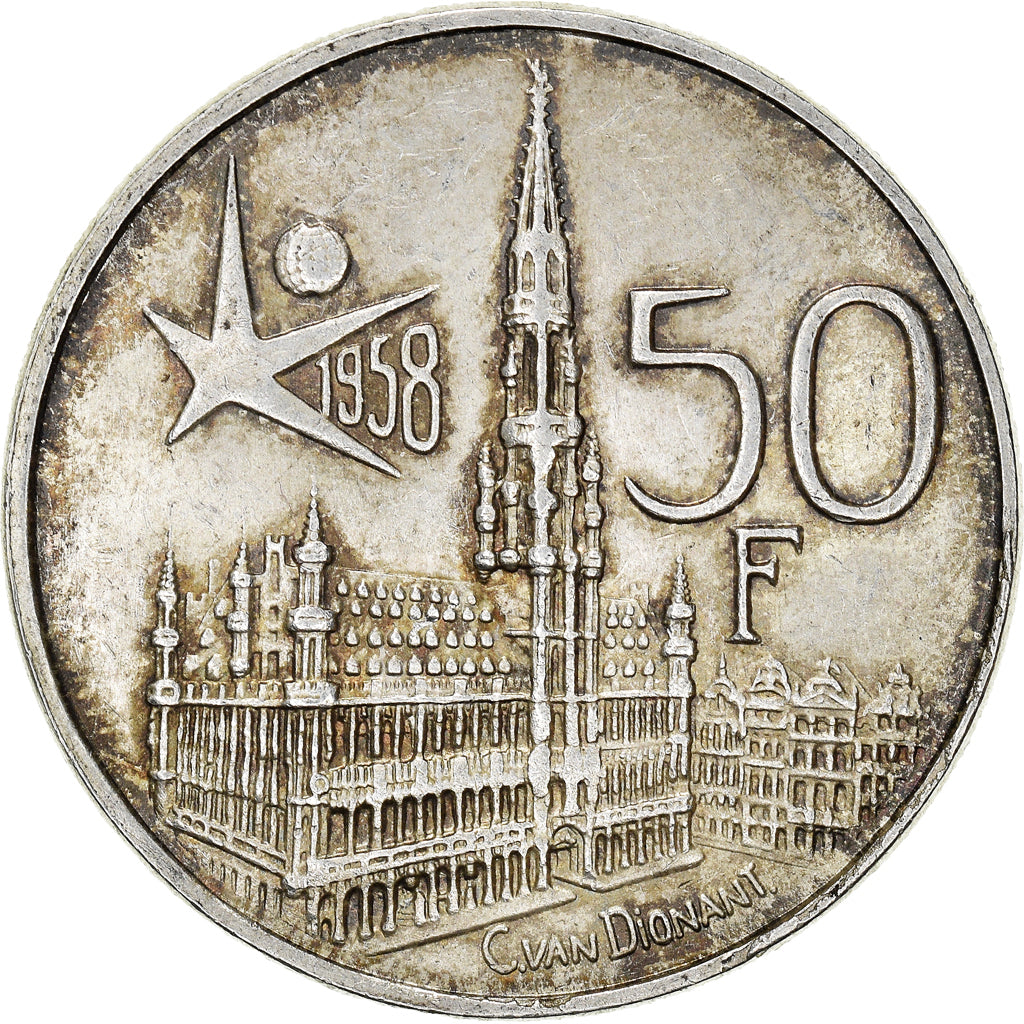 Monnaie, Belgique, Baudouin I, 50 Francs, 50 Frank, 1958, TTB+, Argent, KM:151.1