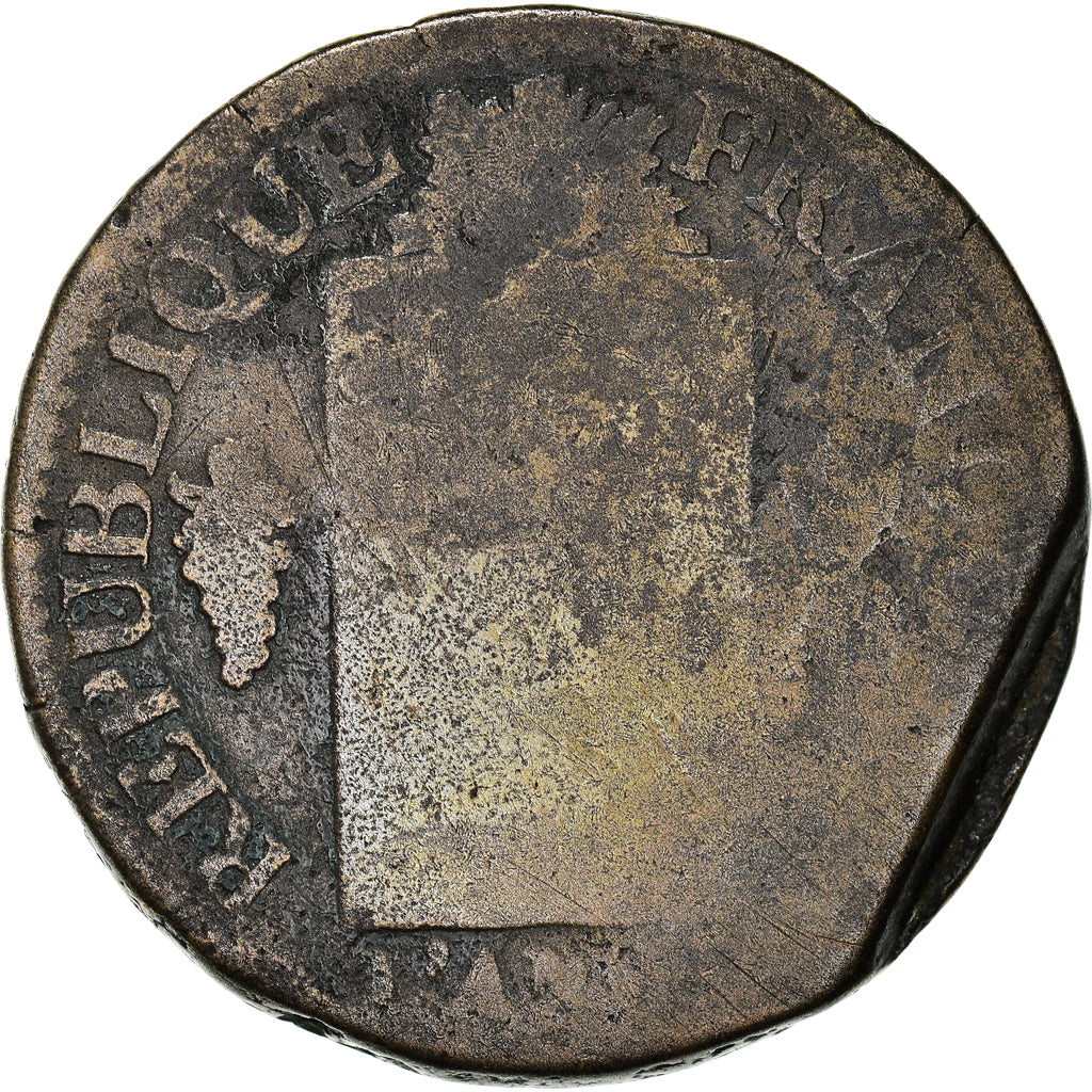 Moneta, Francia, Sol aux balances françoise, Sol, 1793, Marseille, B, Bronzo