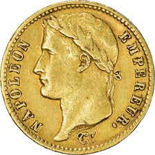 Moeda, França, Napoléon I, 20 Francs, 1810, Paris, VF(30-35), Dourado