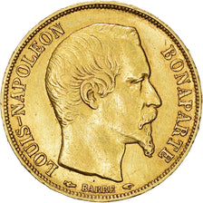 Moeda, França, Louis Napoleon, 20 Francs, 1852, Paris, EF(40-45), Dourado