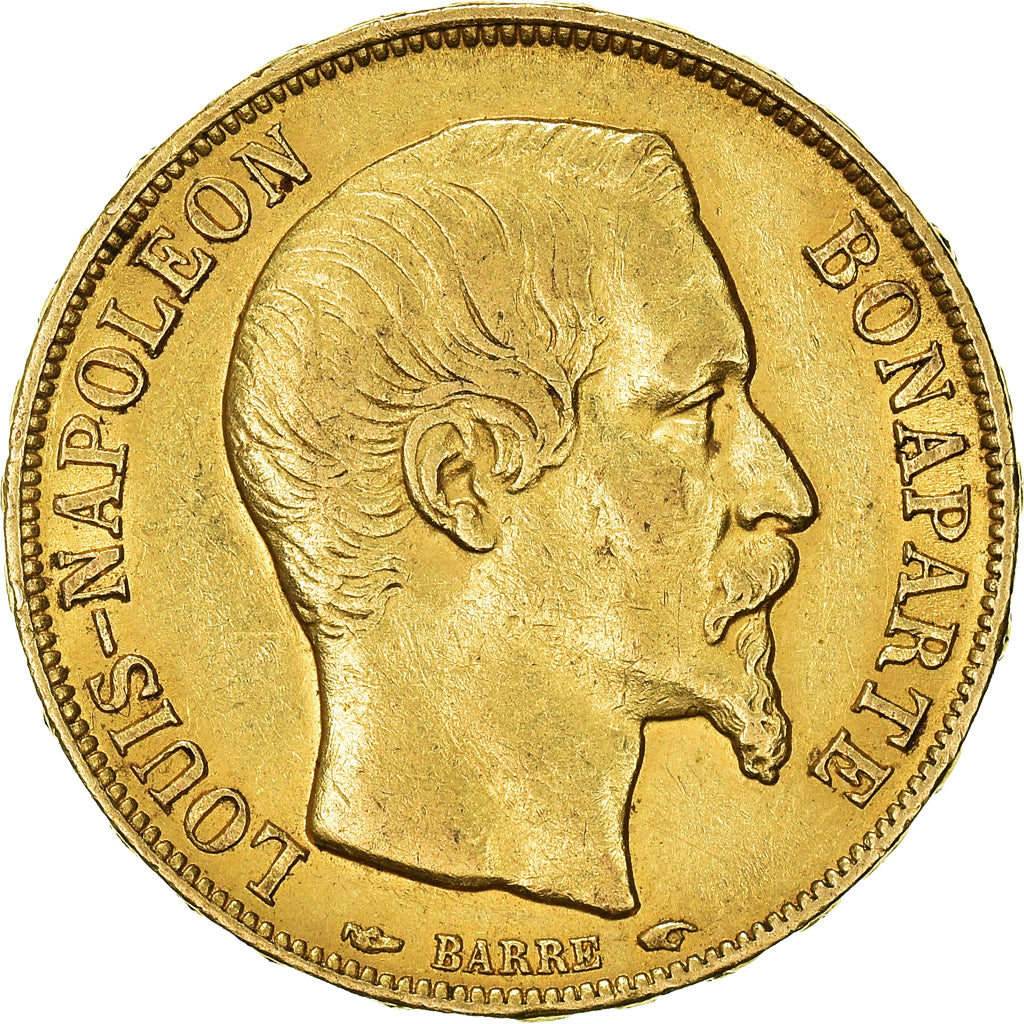 Coin, France, Louis Napoleon, 20 Francs, 1852, Paris, EF(40-45), Gold, KM:774