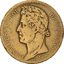 Moneta, Colonie francesi, Charles X, 10 Centimes, 1827, La Rochelle, B+, Bronzo