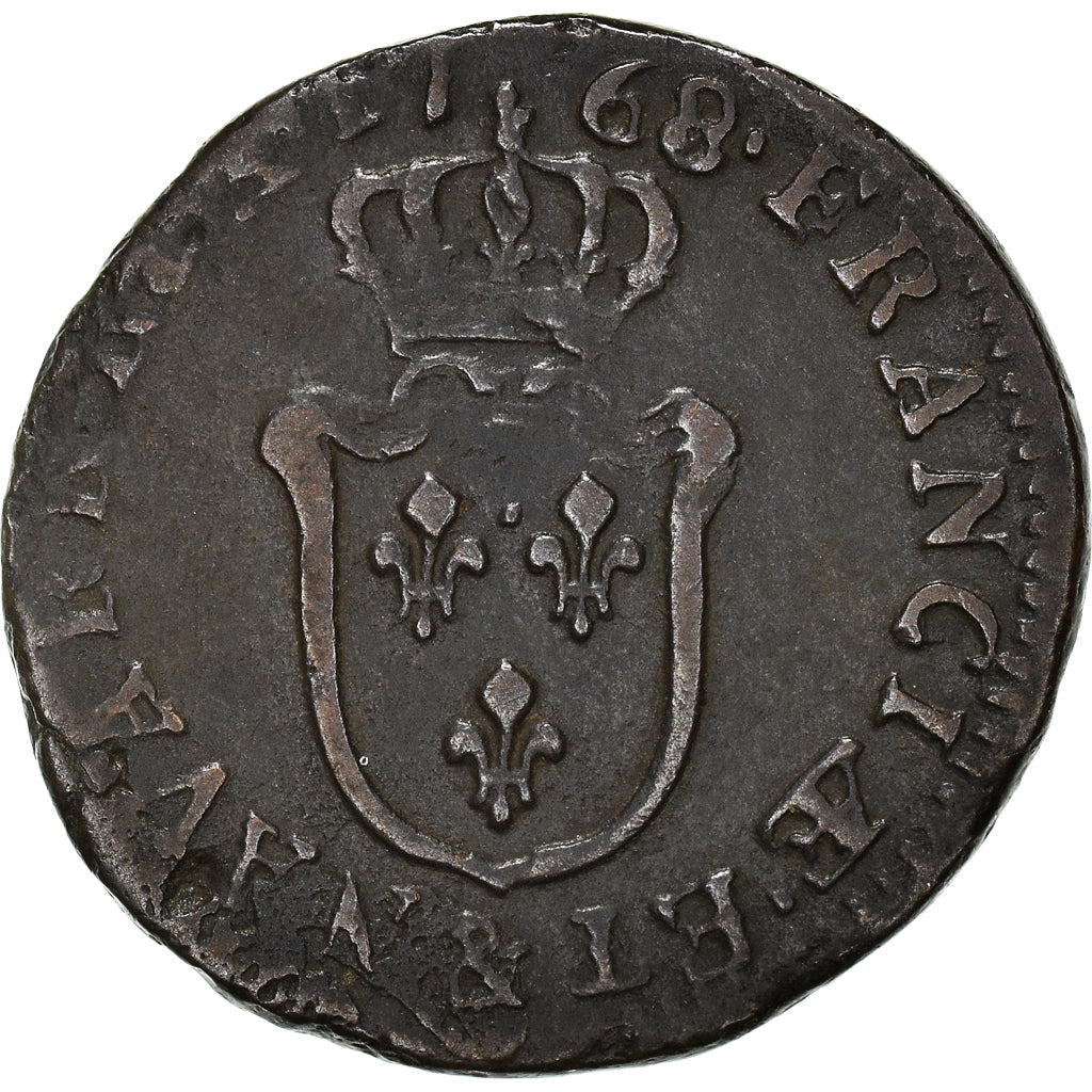 Monnaie, France, Louis XV, Demi sol d'Aix, 1/2 Sol, 1768, Aix, TB+, Cuivre