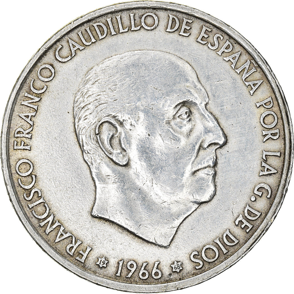 Coin, Spain, Caudillo and regent, 100 Pesetas, 1968, EF(40-45), Silver, KM:797