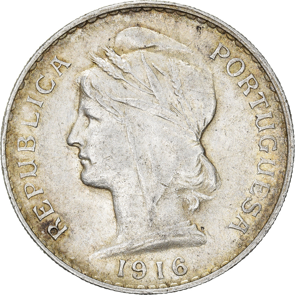 Coin, Portugal, 50 Centavos, 1916, EF(40-45), Silver, KM:561