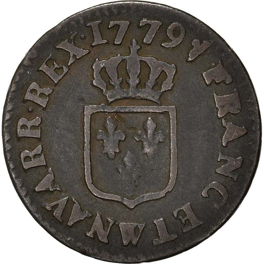 Francia, Louis XVI, Liard, 1779, Lille, Rame, MB+, Gadoury:348