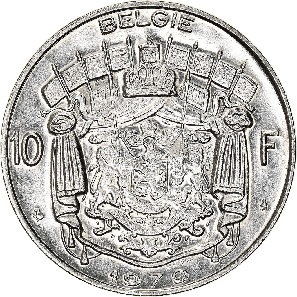 Coin, Belgium, Baudouin I, 10 Francs, 10 Frank, 1979, Brussels, AU(50-53)