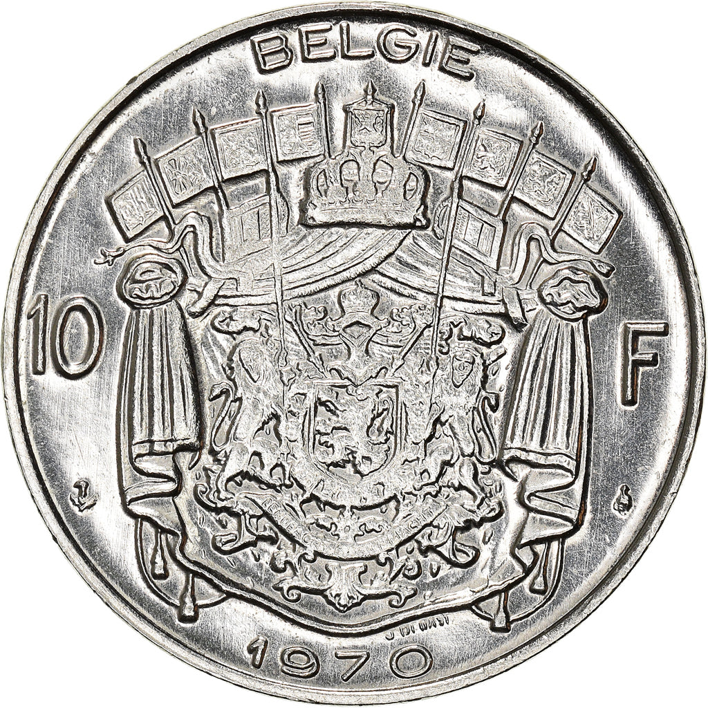 Münze, Belgien, Baudouin I, 10 Francs, 10 Frank, 1970, Brussels, SS+, Nickel