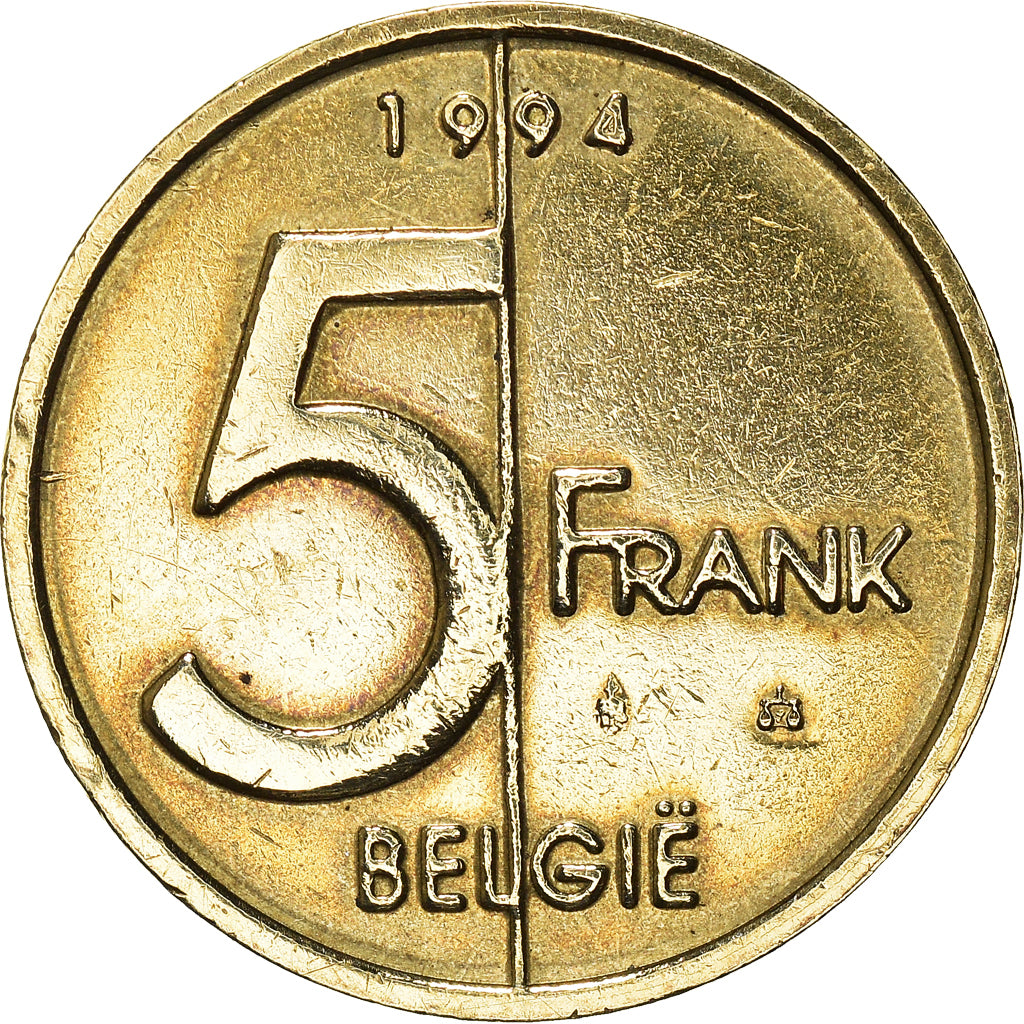 Coin, Belgium, Albert II, 5 Francs, 5 Frank, 1994, Brussels, AU(50-53)