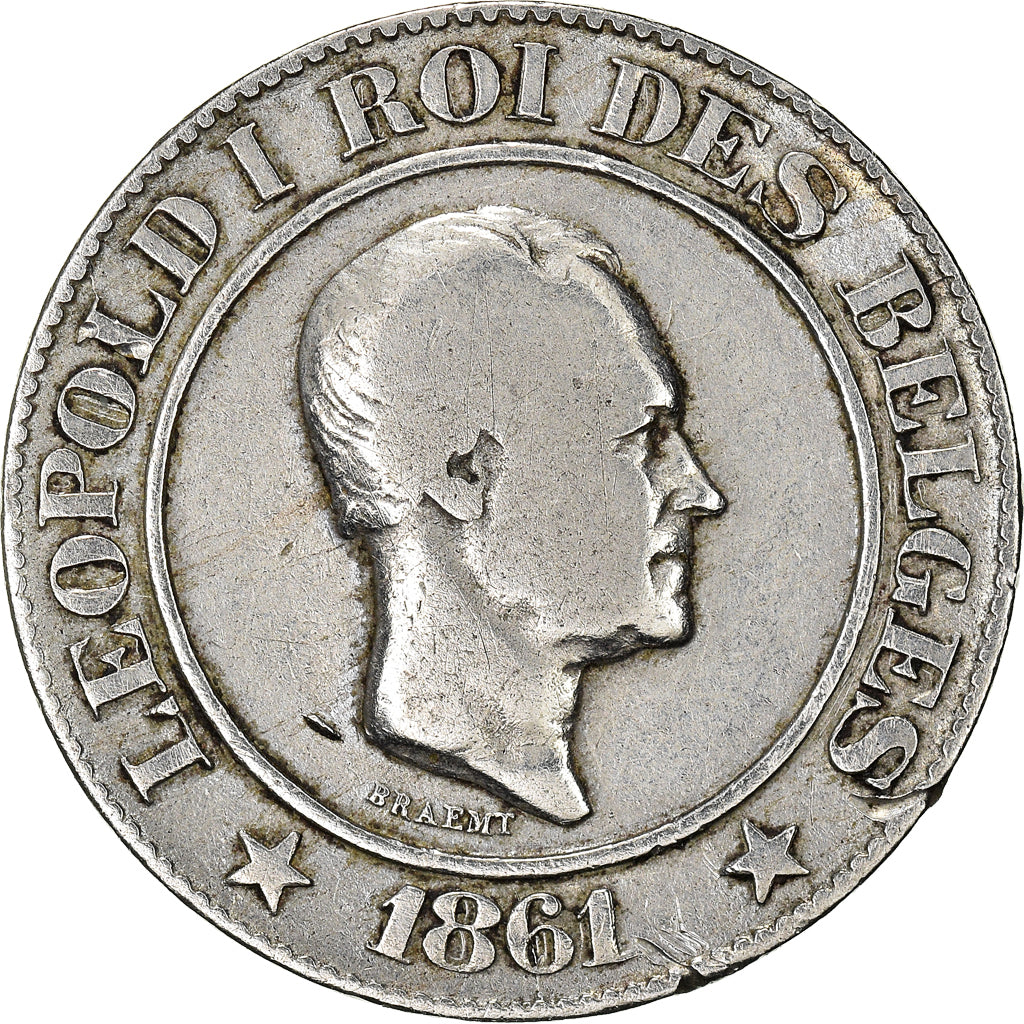 Coin, Belgium, Leopold I, 20 Centimes, 1861, VF(30-35), Copper-nickel, KM:20