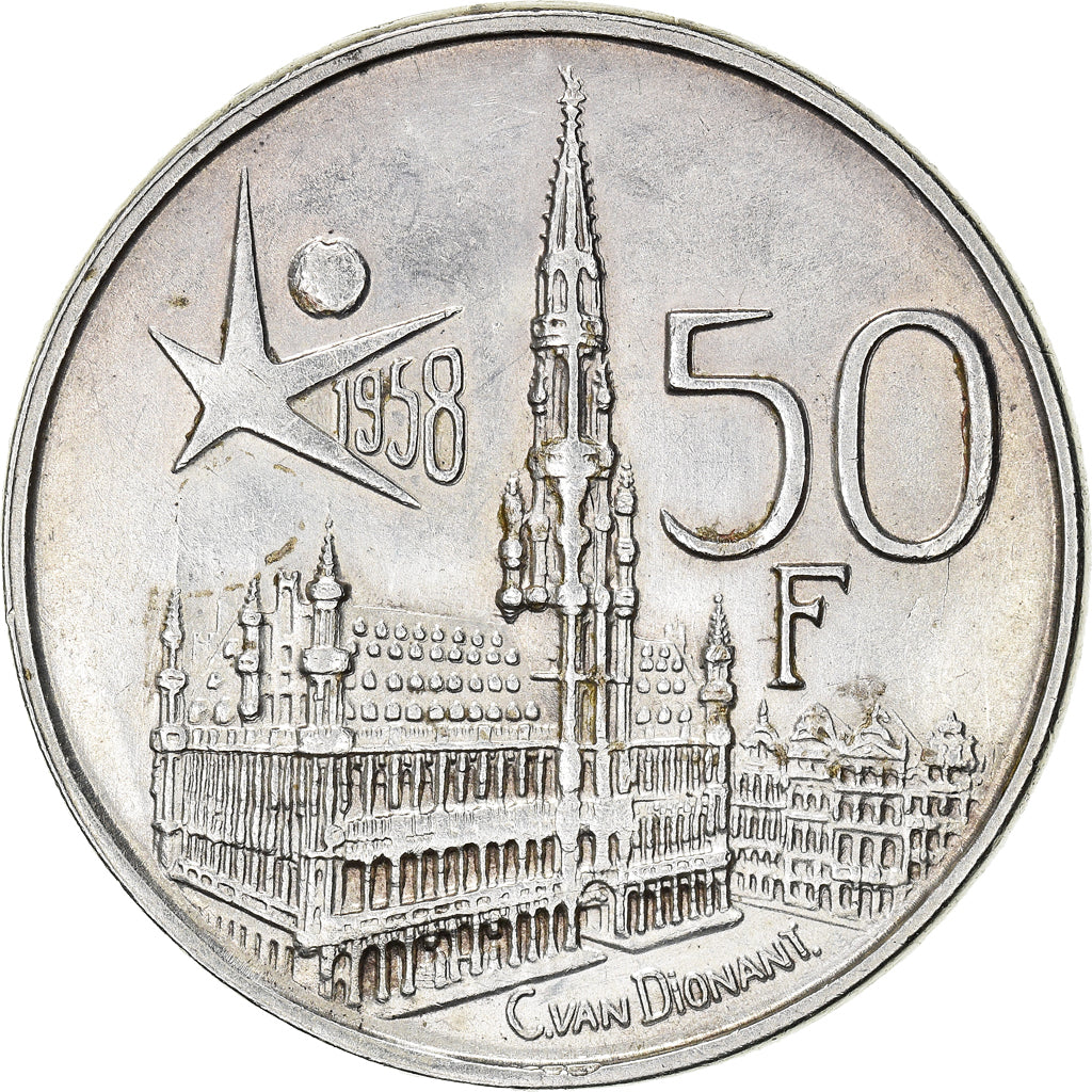 Monnaie, Belgique, Baudouin I, 50 Francs, 50 Frank, 1958, TTB+, Argent, KM:151.1