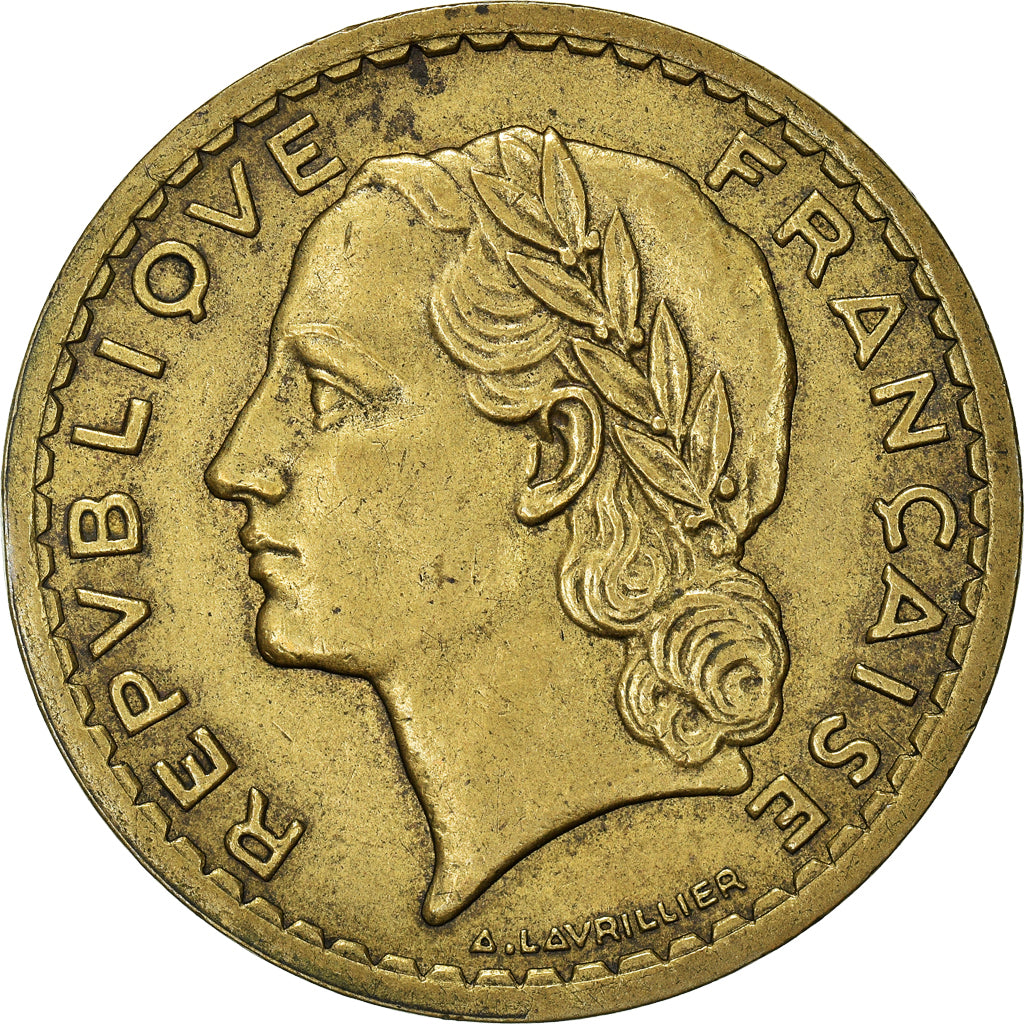 Moneda, Francia, Lavrillier, 5 Francs, 1946, MBC, Aluminio - bronce, KM:888a.2