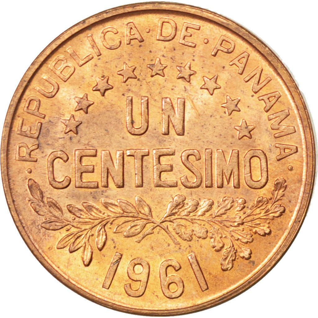 PANAMA, Centesimo, 1961, U.S. Mint, KM #22, MS(63), Bronze, 19.05, 3.09