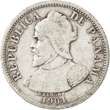 PANAMA, 5 Centesimos, 1904, KM #2, EF(40-45), Silver, 17.9, 2.42