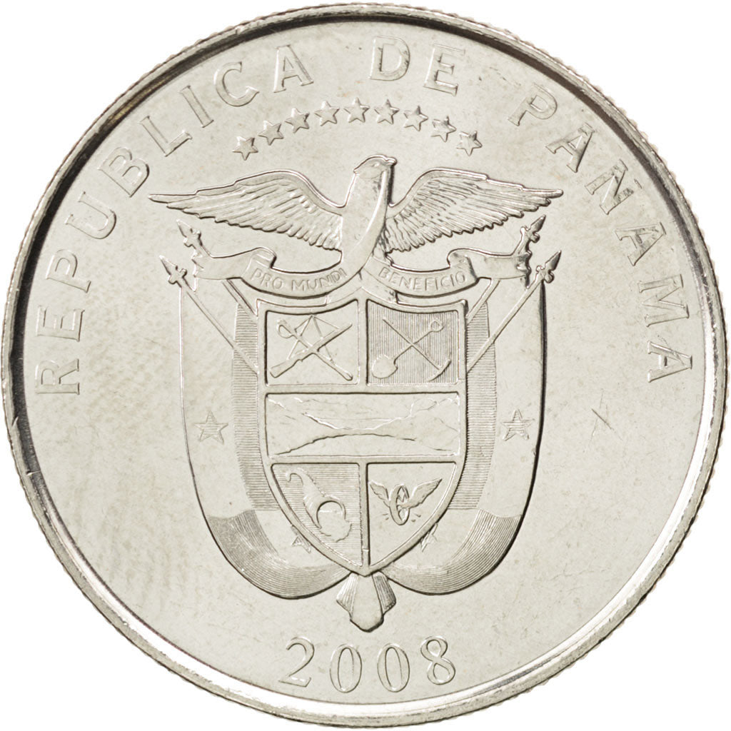 PANAMA, 1/2 Balboa, 2008, Royal Canadian Mint, KM #129, MS(63), Copper-Nickel...
