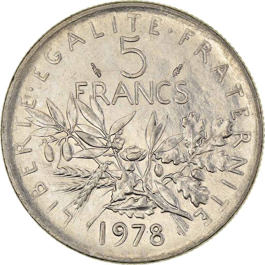 Coin, France, Semeuse, 5 Francs, 1978, Paris, AU(50-53), Nickel Clad