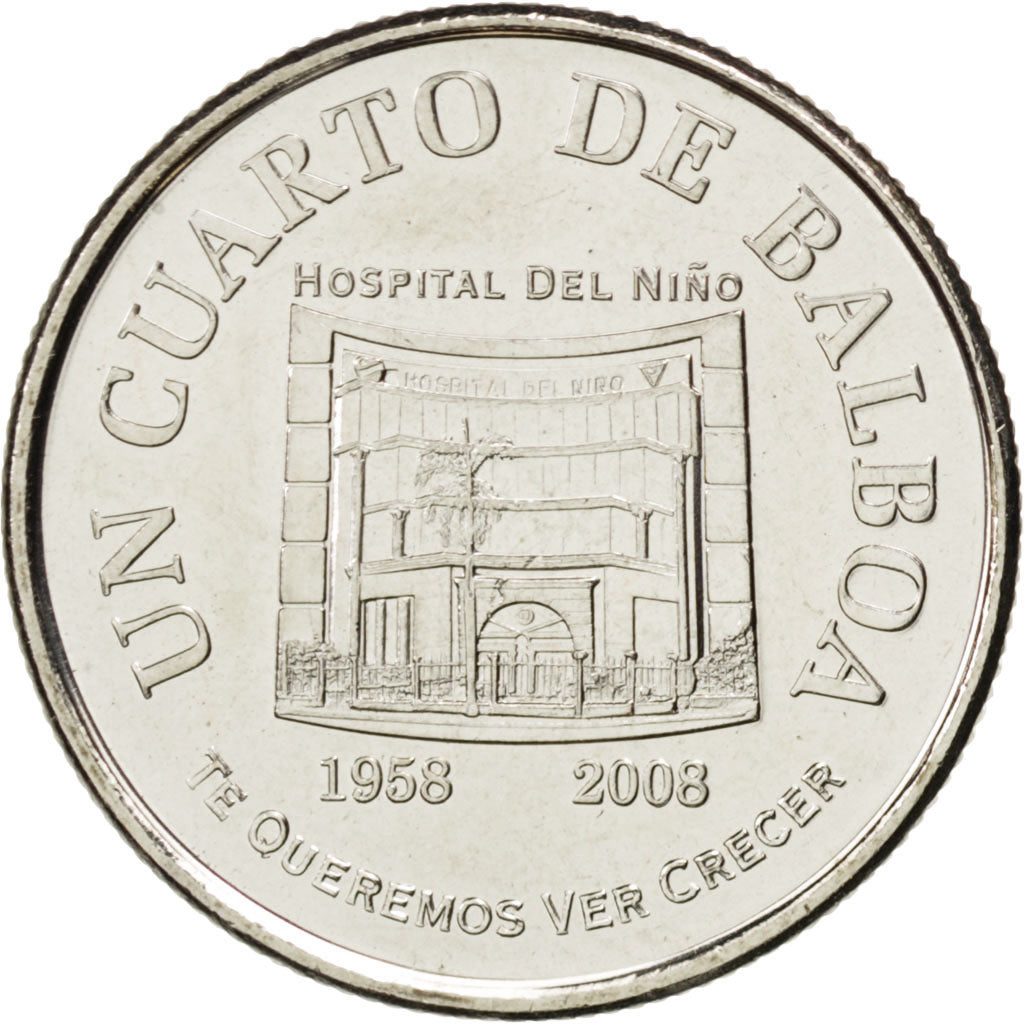 PANAMA, 1/4 Balboa, 2008, Royal Canadian Mint, KM #138, MS(63), Copper-Nickel...