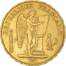 Moneta, Francja, Génie, 20 Francs, 1876, Paris, AU(50-53), Złoto, KM:825