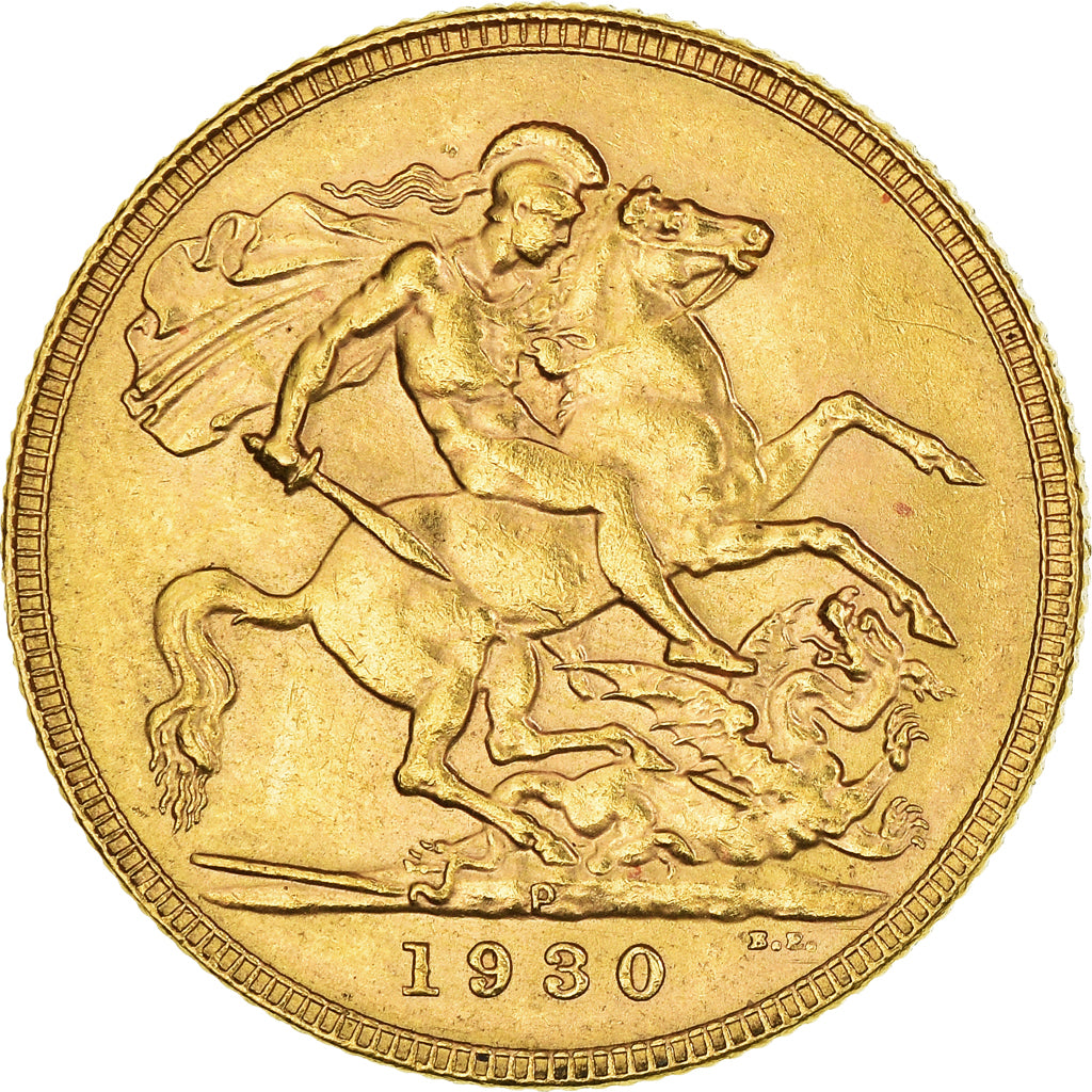 Coin, Australia, George V, Sovereign, 1930, Perth, AU(55-58), Gold, KM:29