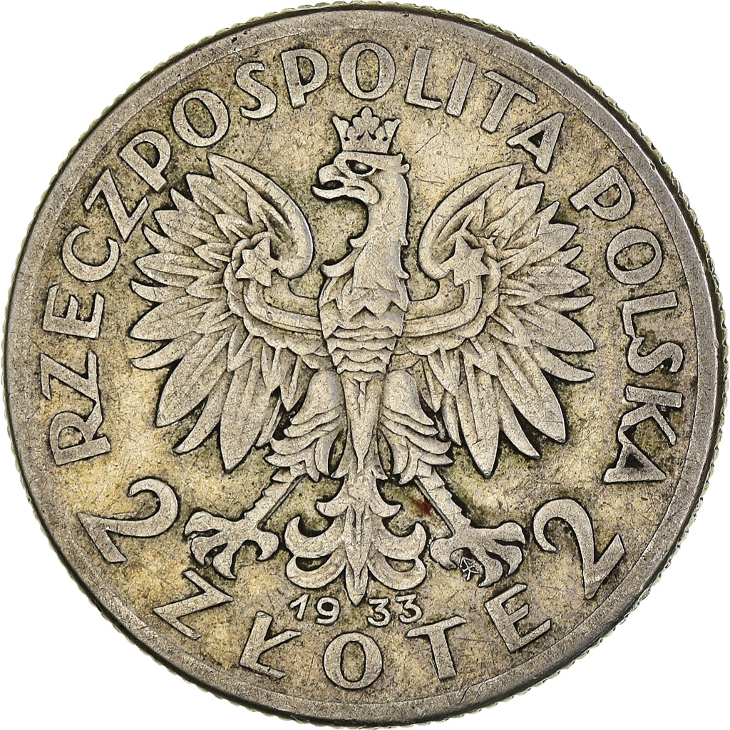 Moneta, Polonia, 2 Zlote, 1933, Warsaw, BB, Argento, KM:20