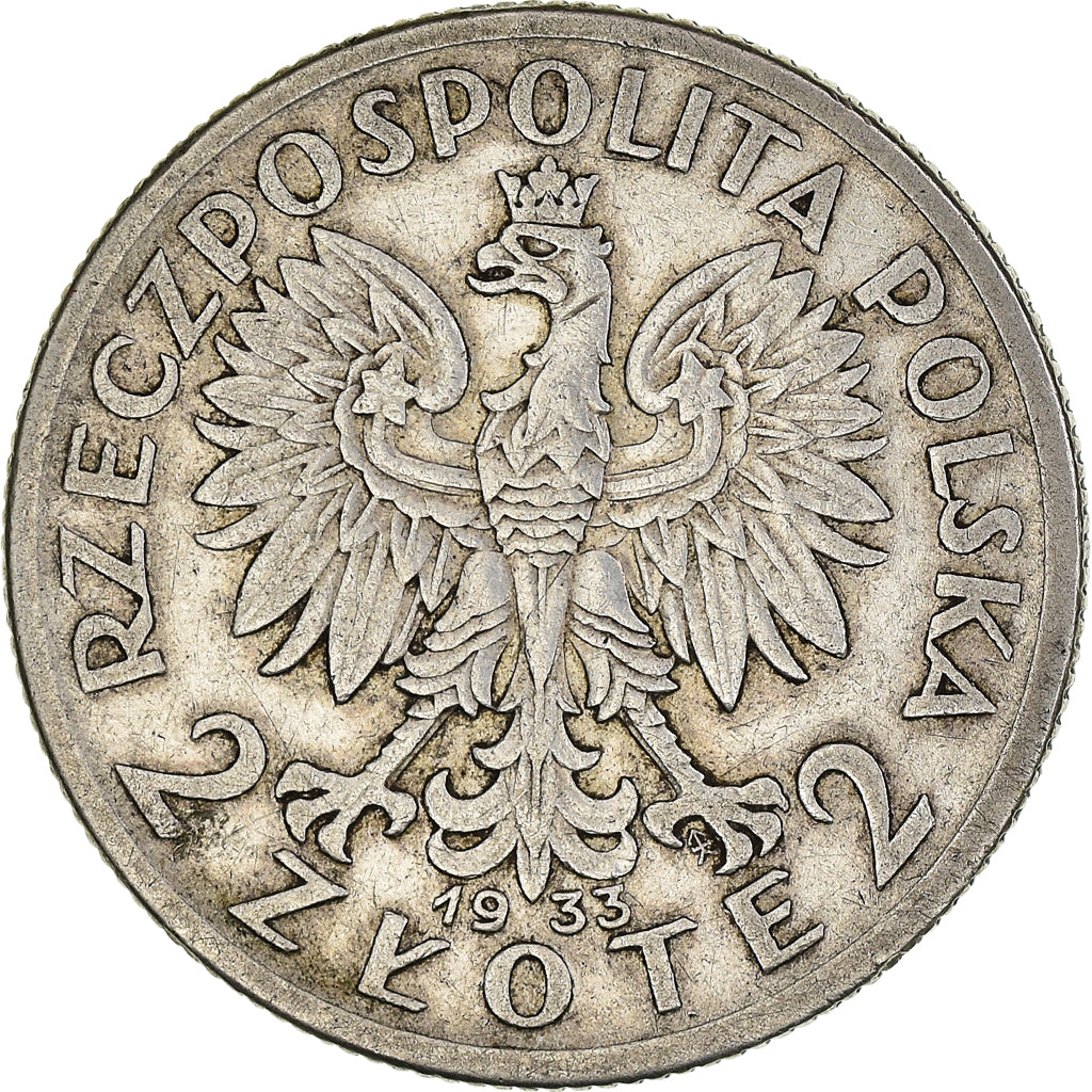 Coin, Poland, 2 Zlote, 1933, Warsaw, EF(40-45), Silver, KM:20