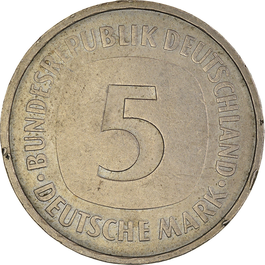 Moneta, Niemcy - RFN, 5 Mark, 1975, Stuttgart, EF(40-45), Miedź-Nikiel