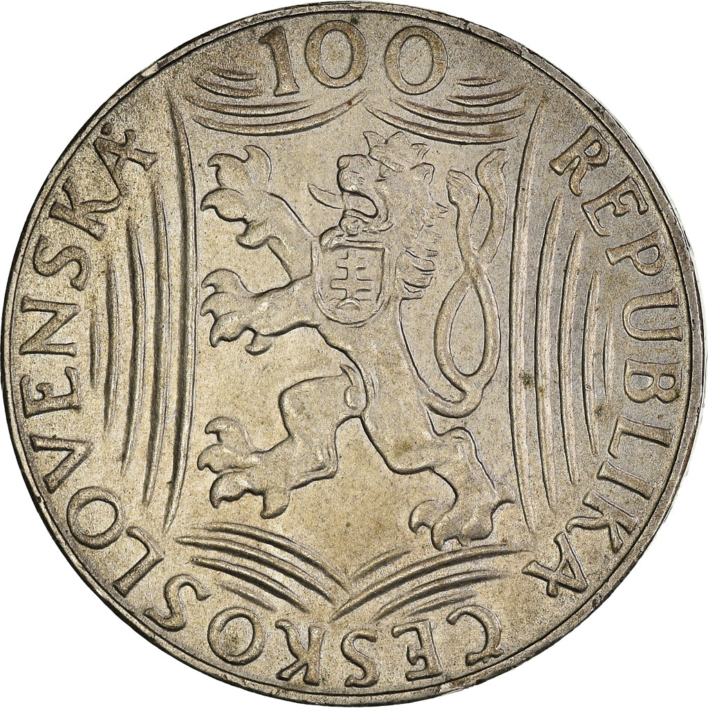 Coin, Czechoslovakia, 100 Korun, 1949, AU(50-53), Silver, KM:30