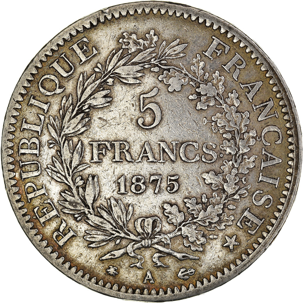 Coin, France, Hercule, 5 Francs, 1875, Paris, EF(40-45), Silver, KM:820.1
