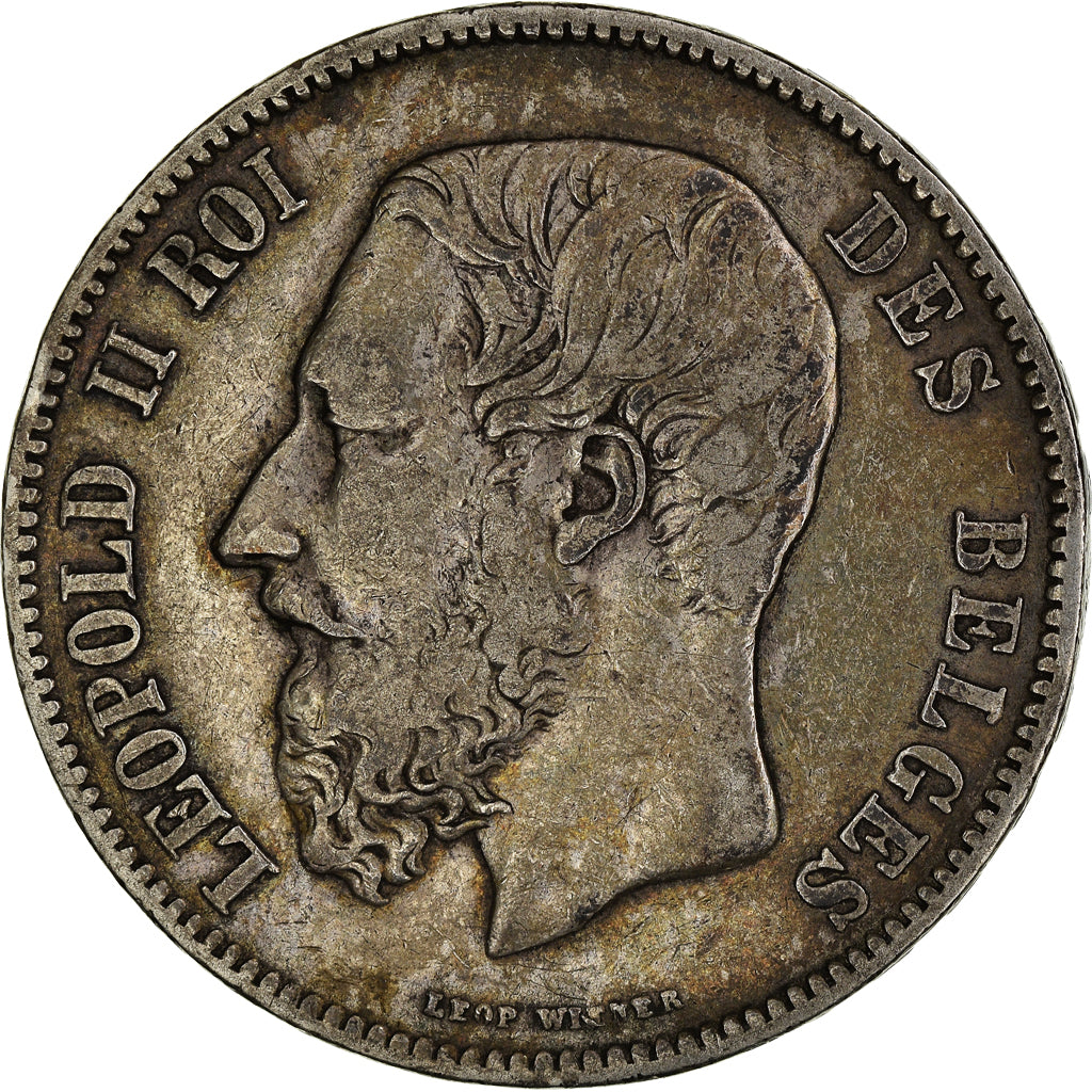Coin, Belgium, Leopold II, 5 Francs, 5 Frank, 1871, VF(30-35), Silver, KM:24