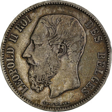 Coin, Belgium, Leopold II, 5 Francs, 5 Frank, 1871, VF(30-35), Silver, KM:24