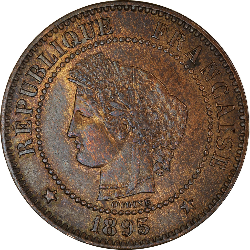 Munten, Frankrijk, Cérès, 2 Centimes, 1895, Paris, ZF+, Bronzen, KM:827.1