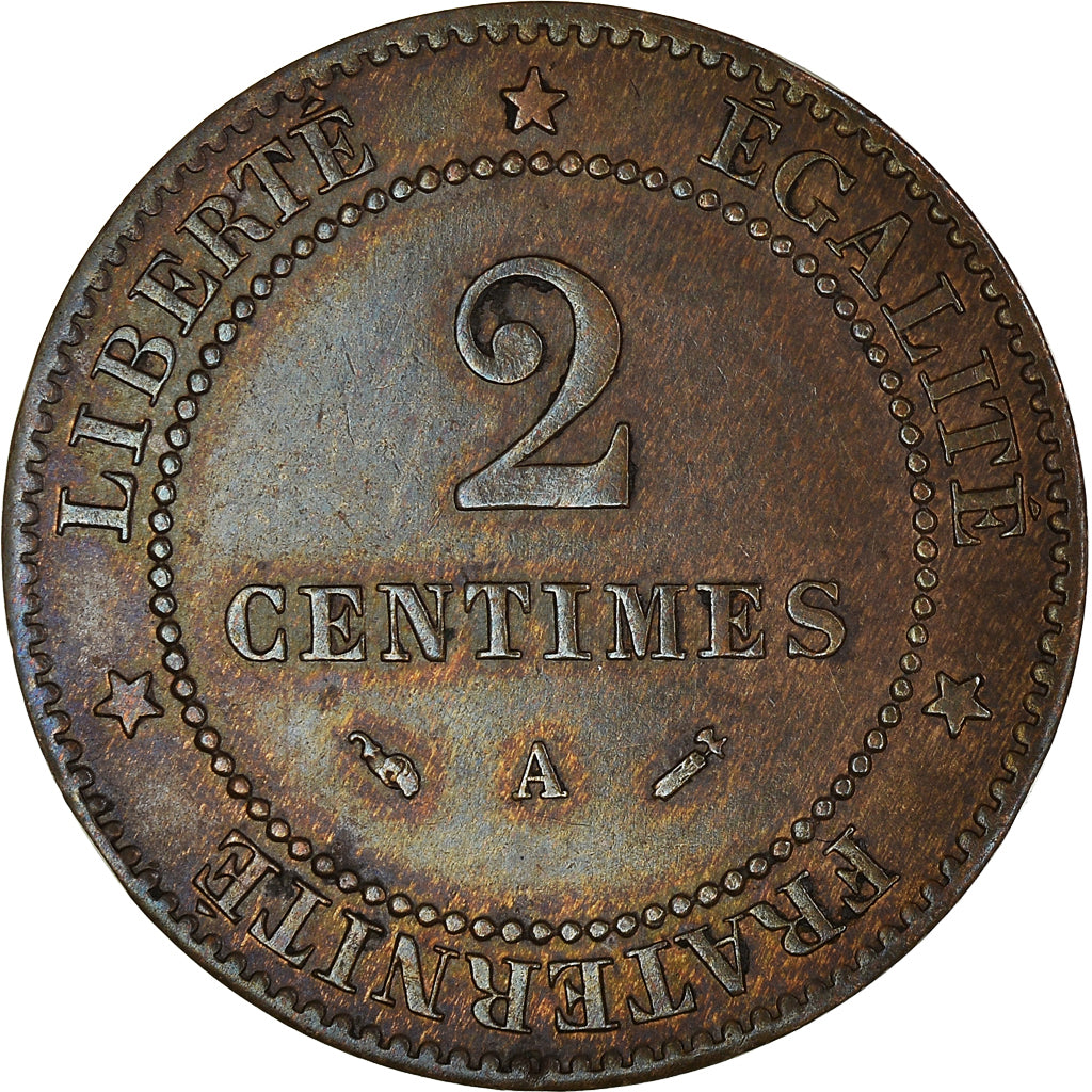 Munten, Frankrijk, Cérès, 2 Centimes, 1895, Paris, ZF+, Bronzen, KM:827.1
